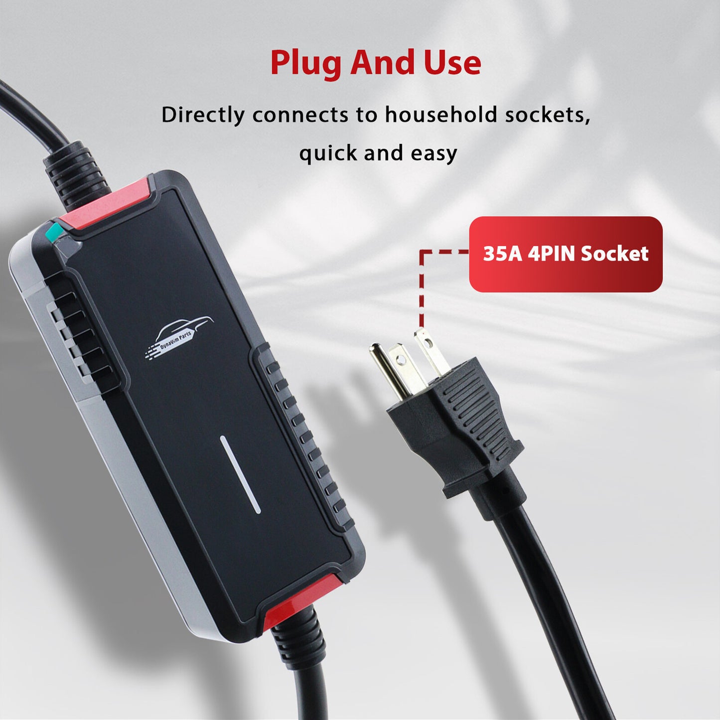 Level 1&2 Electric Vehicle Portable Charger 120V 16A NEMA 6-20 & 5-15 Plug 25FT