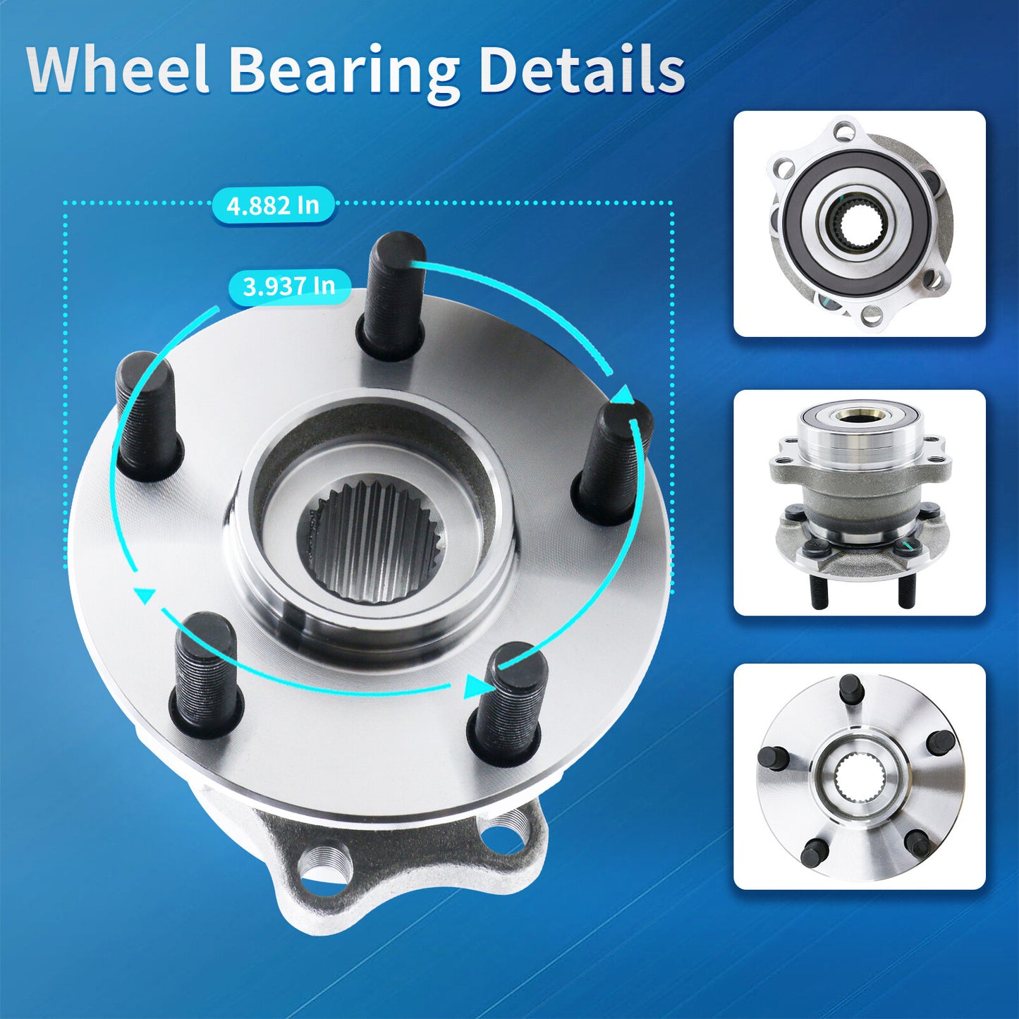 Pair Rear Wheel Bearing and Hub Assembly for Subaru Forester Impreza Crosstrek