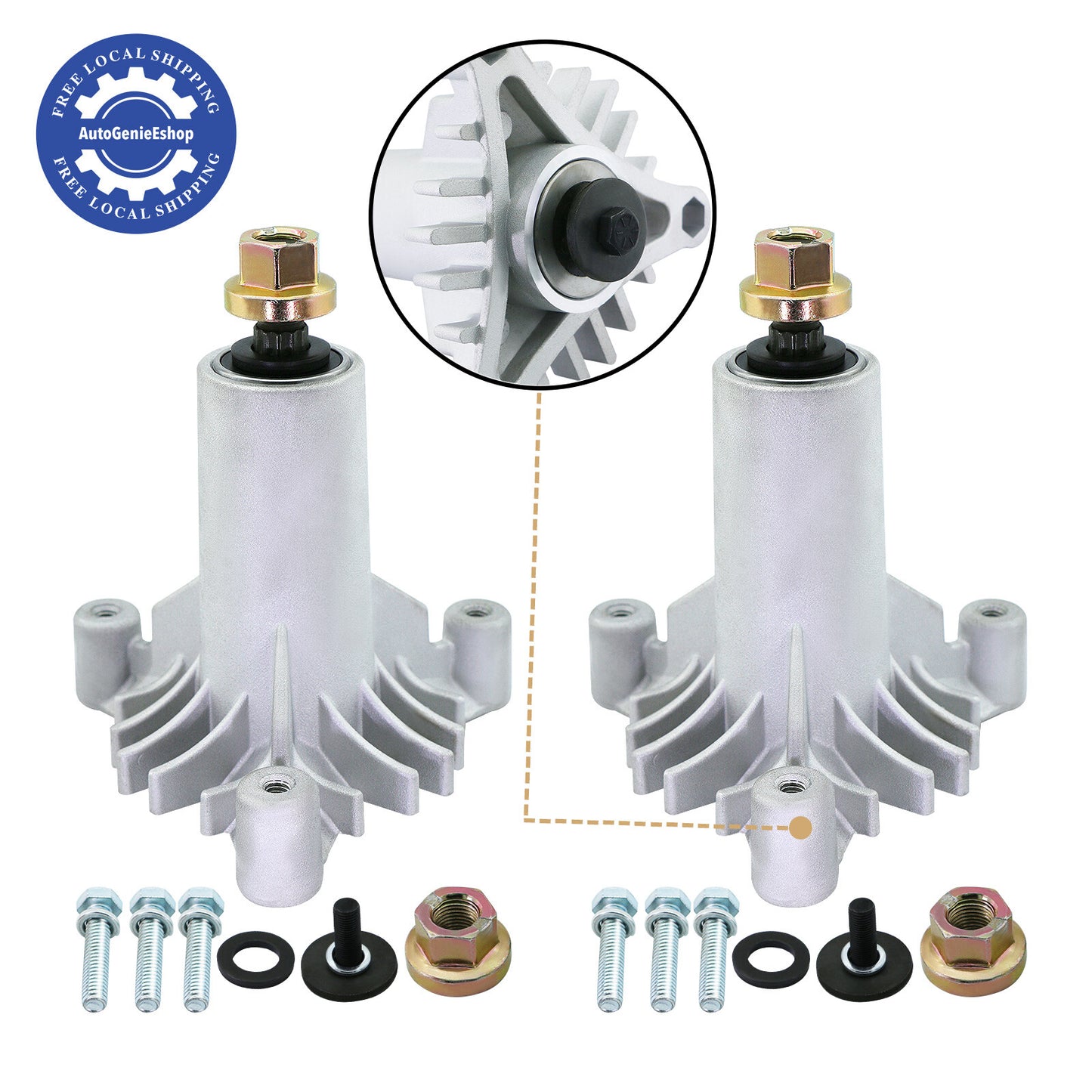 2pcs Spindle Assemblies For 1991-2010 Husqvarna Craftsman 532130794 130794 42