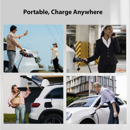 Level 1&2 Electric Vehicle Portable Charger 120V 16A NEMA 6-20 & 5-15 Plug 25FT